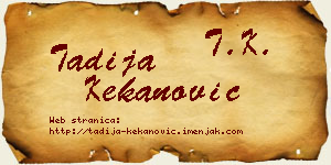 Tadija Kekanović vizit kartica